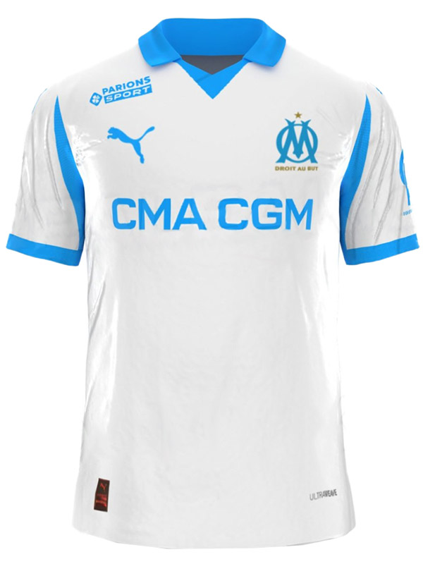 Olympique de Marseille maillot domicile de football pour adulte uniforme de football pour homme premier maillot de football maillot de football sportif 2025-2026